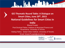 National Guidelines for Smart Cities in India