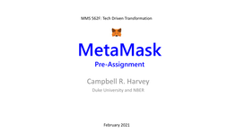 Metamask Pre-Assignment