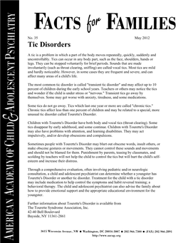 Tic Disorders