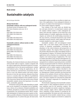 Sustainable Catalysis