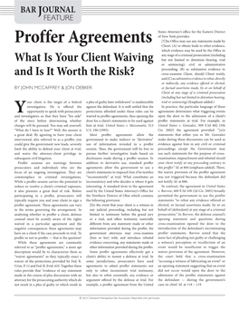 Proffer Agreements