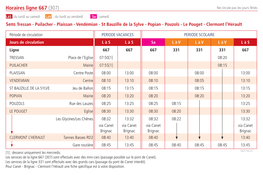 Horaires Ligne 667 (307) Ne Circule Pas Les Jours Fériés