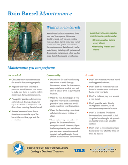 Rain Barrel Maintenance