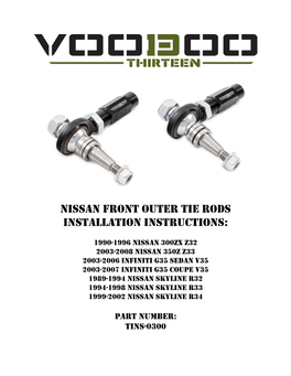 Voodoo13 350Z Front Outer Tie Rods Installation Instructions (Pdf)