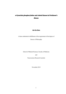 Α-Synuclein-Sy-Synucleinnuclein Phosphorylationphosphorylation Andand Re Relatedlated Kinaseskinases Inin Parkinsonparkinson’S Diseasedisease