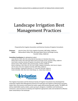 Landscape Irrigation Best Management Practices