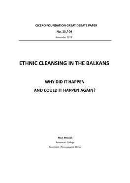 Ethnic Cleansing in the Balkans