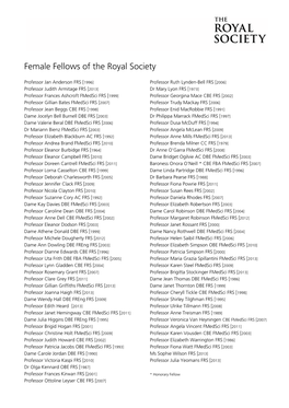 Female Fellows of the Royal Society