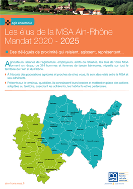 Les Élus De La MSA Ain-Rhône Mandat 2020 - 2025