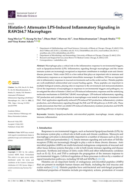 Histatin-1 Attenuates LPS-Induced Inflammatory Signaling in RAW264