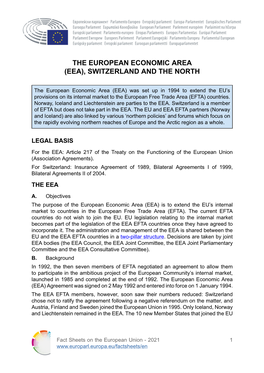 The European Economic Area (Eea), Switzerland and the North