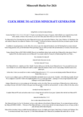 Minecraft Hacks for 2B2t