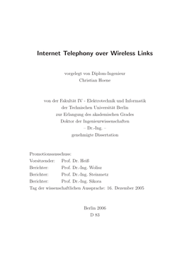 Internet Telephony Over Wireless Links