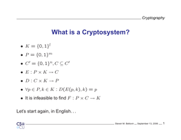 What Is a Cryptosystem?