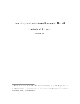 Learning Externalities and Economic Growth