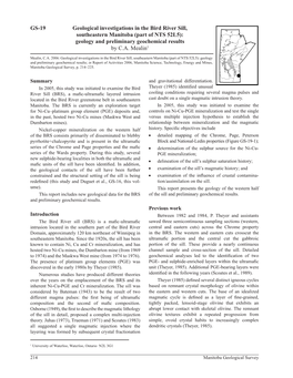 Geological Investigations in the Bird River Sill, Southeastern Manitoba (Part of NTS 52L5): Geology and Preliminary Geochemical Results by C.A