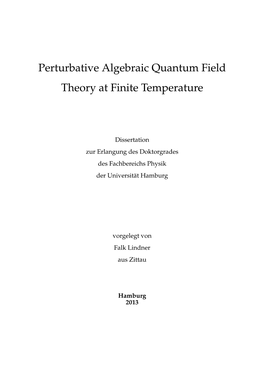 Perturbative Algebraic Quantum Field Theory at Finite Temperature