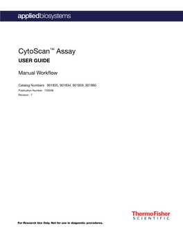 Cytoscan Assay Manual Workflow User