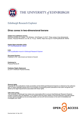 Dirac Cones in Two-Dimensional Borane