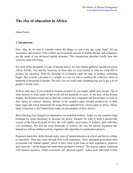 The Rise of Education in Africa