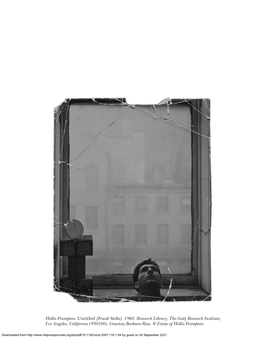 Hollis Frampton. Untitled [Frank Stella]. 1960