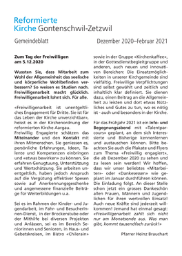 Dezember 2020–Februar 2021 Gemeindeblatt