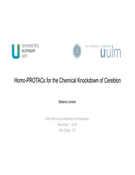 Homo-Protacs for the Chemical Knockdown of Cereblon