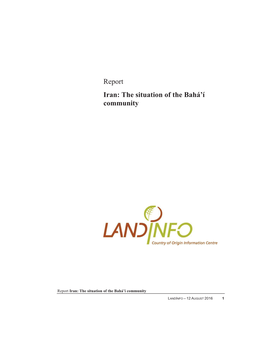 Report Iran: the Situation of the Bahá'í Community