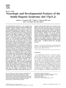 2006 Neurologic and Developmental Features of the Smith-Magenis