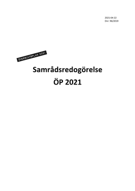 Samrådsredogörelse ÖP 2021