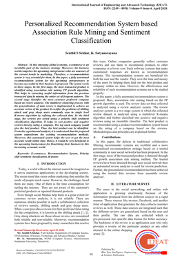 Personalized Recommendation System Based Association Rule Mining and Sentiment Classification