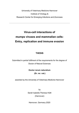 Entry, Replication and Immune Evasion