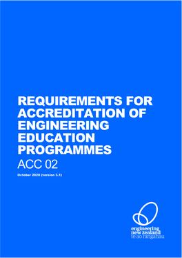 REQUIREMENTS for ACCREDITATION of ENGINEERING EDUCATION PROGRAMMES ACC 02 October 2020 (Version 3.1)