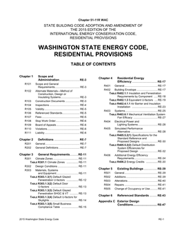 2015 Washington State Residential Energy Code