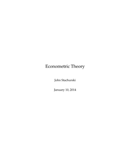 Econometric Theory