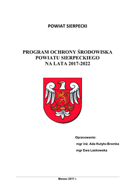 Powiat Sierpecki Program Ochrony Środowiska