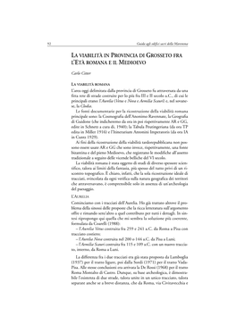 La Viabilità in Provincia Di Grosseto Fra L’Età Romana E Il Medioevo