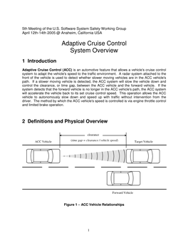 Adaptive Cruise Control System Overview