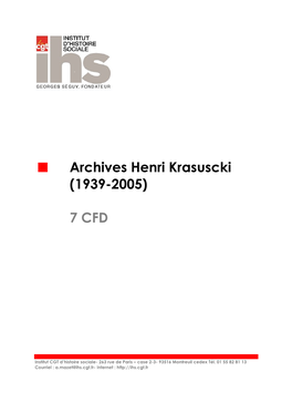 Archives Henri Krasuscki (1939-2005) 7