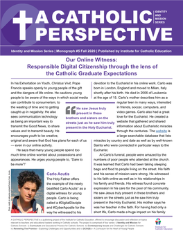 Our Online Witness: Responsible Digital Citizenship Through the Lens of the Catholic Graduate Expectations