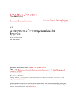 A Comparison of Two Navigational Aids for Hypertext Mark Alan Satterfield Iowa State University