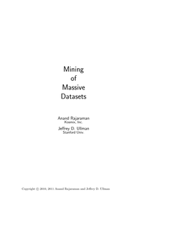 Mining of Massive Datasets