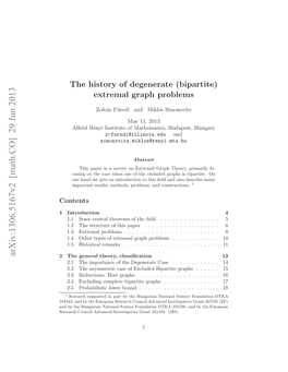 The History of Degenerate (Bipartite) Extremal Graph Problems
