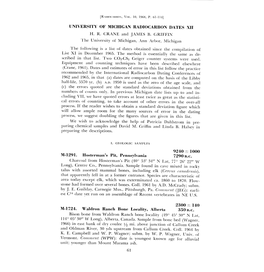 University of Michigan Radiocarbon Dates Xii H