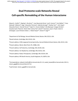 Dual Proteome-Scale Networks Reveal Cell-Specific Remodeling of the Human Interactome