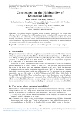 Constraints on the Habitability of Extrasolar Moons