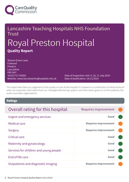 Royal Preston Hospital Scheduled Report
