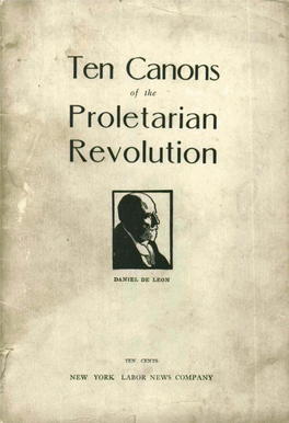 Ten Canons of the Proletarian Revolution