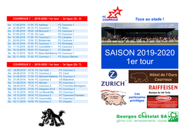 SAISON 2019-2020 1Er Tour