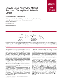 Catalytic Direct Asymmetric Michael Reactions